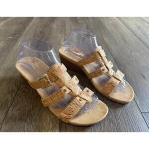 Vionic Radia Strappy‎ Slide Wedges Sandals Size 8